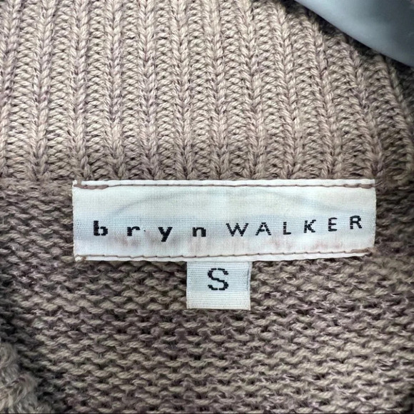 Bryn Walker Full Zip Tan Knit Full Zip Sweater S - Picture 3 of 6